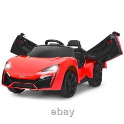 12V Kids Ride On Car 2.4G RC Electric Vehicle with Lights MP3 Openable Doors Red