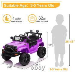 12V Kids Ride On Car Electric Vehicle RC Toy Truck Jeep MP3, LED lights and horn