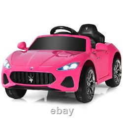 12V Kids Ride On Car Maserati GranCabrio Licensed with Remote Control& Lights Pink