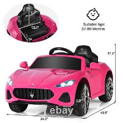 12V Kids Ride On Car Maserati GranCabrio Licensed with Remote Control& Lights Pink