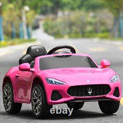 12V Kids Ride On Car Maserati GranCabrio Licensed with Remote Control& Lights Pink