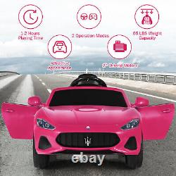 12V Kids Ride On Car Maserati GranCabrio Licensed with Remote Control& Lights Pink