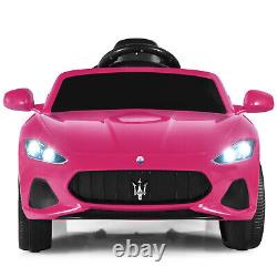 12V Kids Ride On Car Maserati GranCabrio Licensed with Remote Control& Lights Pink