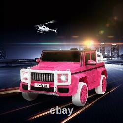12V Kids Ride On Car SUV Cop Police Vehicle Toy With Remote Control Pink Tobbi