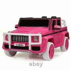 12V Kids Ride On Car SUV Cop Police Vehicle Toy With Remote Control Pink Tobbi