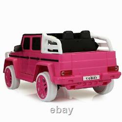 12V Kids Ride On Car SUV Cop Police Vehicle Toy With Remote Control Pink Tobbi