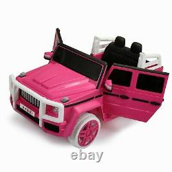 12V Kids Ride On Car SUV Cop Police Vehicle Toy With Remote Control Pink Tobbi