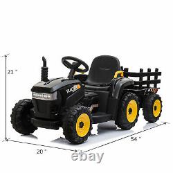 12V Kids Ride On Car Toy Tractor WithTrailer Powered Battery Vehicle Toy withMusic