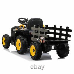 12V Kids Ride On Car Toy Tractor WithTrailer Powered Battery Vehicle Toy withMusic