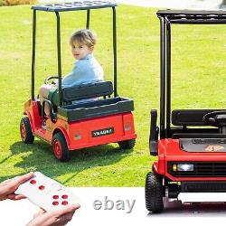 12V Kids Ride On Toy Golf Cart Electric Car Vehicle with Remote Control LED Red