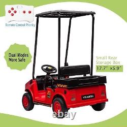 12V Kids Ride On Toy Golf Cart Electric Car Vehicle with Remote Control LED Red