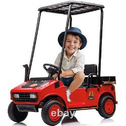 12V Kids Ride On Toy Golf Cart Electric Car Vehicle with Remote Control LED Red