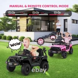 12V Kids Ride-On Truck Electric Vehicle Remote Control, 2 Speeds, LED Lights