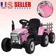 12v Kids Ride On Car Tractor Vehicle Battery Powered With Remote Control Pink New