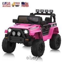 12V Kids Ride on Car Truck 2 Seater Electric Vehicle Toy With Remote & Light Rose