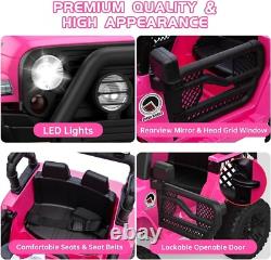 12V Kids Ride on Car Truck 2 Seater Electric Vehicle Toy With Remote & Light Rose