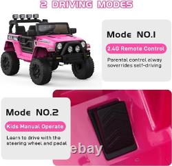 12V Kids Ride on Car Truck 2 Seater Electric Vehicle Toy With Remote & Light Rose