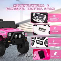 12V Kids Ride on Car Truck 2 Seater Electric Vehicle Toy With Remote & Light Rose