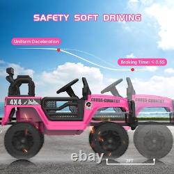 12V Kids Ride on Car Truck 2 Seater Electric Vehicle Toy With Remote & Light Rose