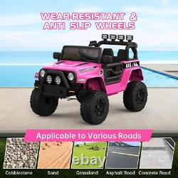 12V Kids Ride on Car Truck 2 Seater Electric Vehicle Toy With Remote & Light Rose