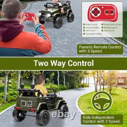 12V Kids Ride on Jeep Truck Car 2-Seater Electric Vehicle Toy 2-Way Control MP3