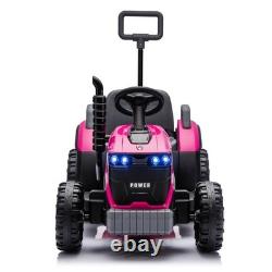 12V Kids Ride on Tractor Electric Car Vehicle Toy with Trailer Remote MP3 LED
