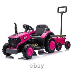 12V Kids Ride on Tractor Electric Car Vehicle Toy with Trailer Remote MP3 LED
