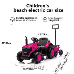 12V Kids Ride on Tractor Electric Car Vehicle Toy with Trailer Remote MP3 LED