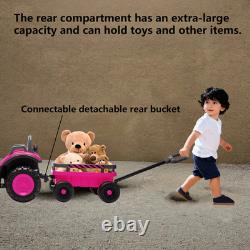 12V Kids Ride on Tractor Electric Car Vehicle Toy with Trailer Remote MP3 LED
