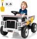 12v Kids Toy Car Electric Dump Bed Construction Vehicles With Remote Control White