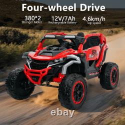 12V Kids Truck Car Electric Car Vehicles withRemote Control, 2 Seater & Flashlights