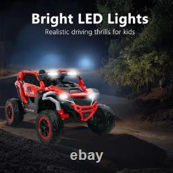 12V Kids Truck Car Electric Car Vehicles withRemote Control, 2 Seater & Flashlights
