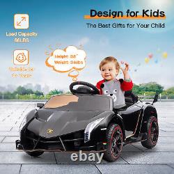12V Licensed Lamborghini Kids Ride On Toy Car 2-Seater Electrical Vehicle Black