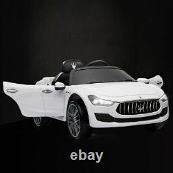 12V Rechargeable Kids Ride On Car Maserati Toy Vehicle Remote Control MP3 White