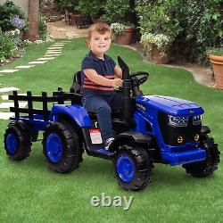 12V Ride On Car Tractor withTrailer Kids Ride on Toy Car Electric Vehicle Remote