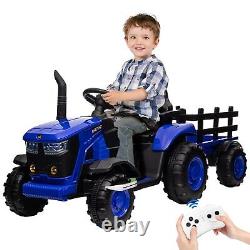 12V Ride On Car Tractor withTrailer Kids Ride on Toy Car Electric Vehicle Remote