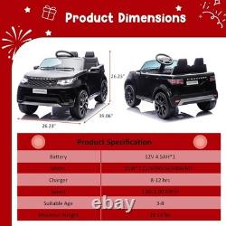 12V Ride On Toy Electric Car for Kids Electric Vehicle with Remote Control Black