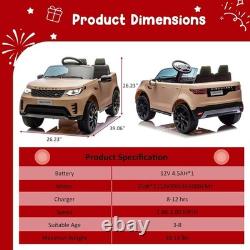 12V Ride On Toy Electric Car for Kids Electric Vehicle with Remote Control Brown