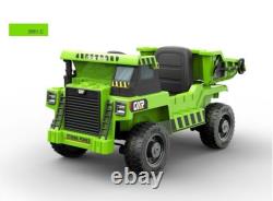 12V Ride-on Dump Truck Toy Car, Kids Construction Vehicle Car with Electric Dump
