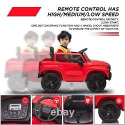 12V Ride on Red Car Truck Battery Powered Licensed Chevrolet Silverado GMC Kids
