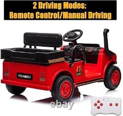 12V Ride on Toy Golf Cart for Kids Electric Car Vehicle with Roof Remote Control