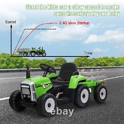 12V Ride on Tractor with Trailer Electric Kids Vehicle Car Toy + Remote Control