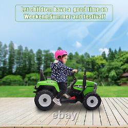 12V Ride on Tractor with Trailer Electric Kids Vehicle Car Toy + Remote Control