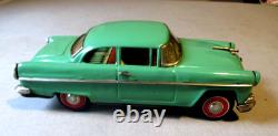 1950's Ford 2-dr Coupe- Tin Friction Car- Asahi- Japan-9 Exc Vintage Toy