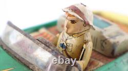 1950's Japan Sanchin Tin Battery Op Multi-Action Jungle Benz Car