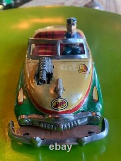 1950's Japanese Tin Police Dept. Car 8.5, in Very Good Condition
