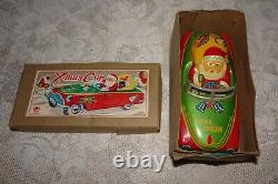 1950's Merry Xmas Car Santa Friction Vehicle Toy & Original Box Christmas JAPAN