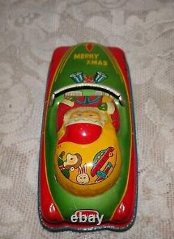 1950's Merry Xmas Car Santa Friction Vehicle Toy & Original Box Christmas JAPAN