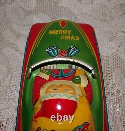1950's Merry Xmas Car Santa Friction Vehicle Toy & Original Box Christmas JAPAN