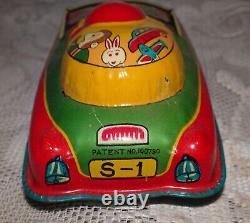 1950's Merry Xmas Car Santa Friction Vehicle Toy & Original Box Christmas JAPAN